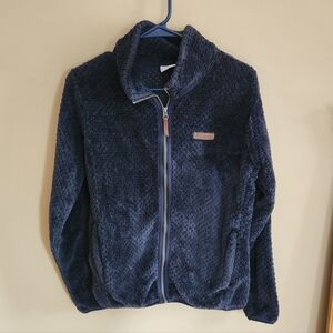 🍄 Cozy Navy columbia zip up sweater sz L